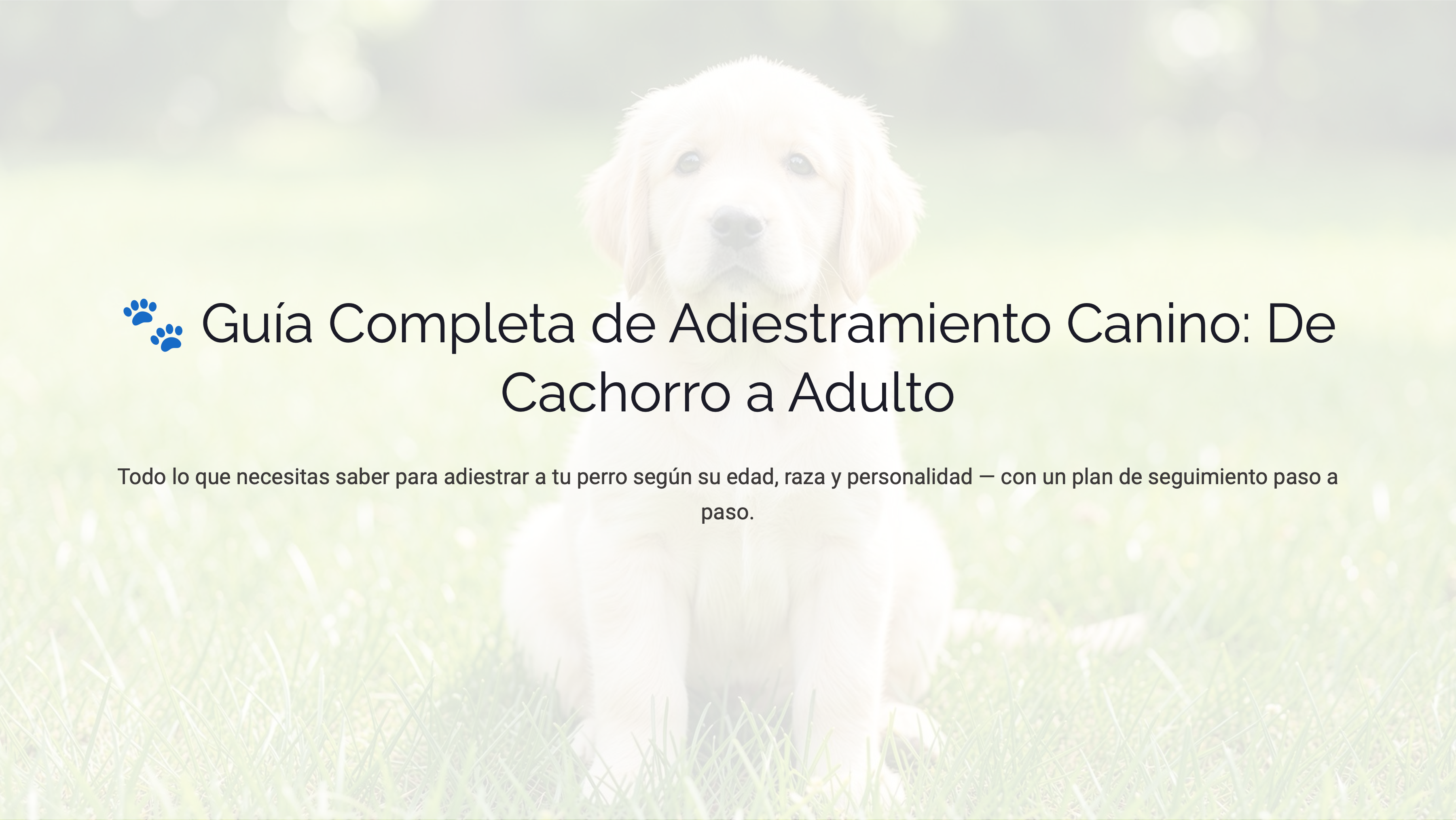 Portada Guía Completa de Adiestramiento Canino